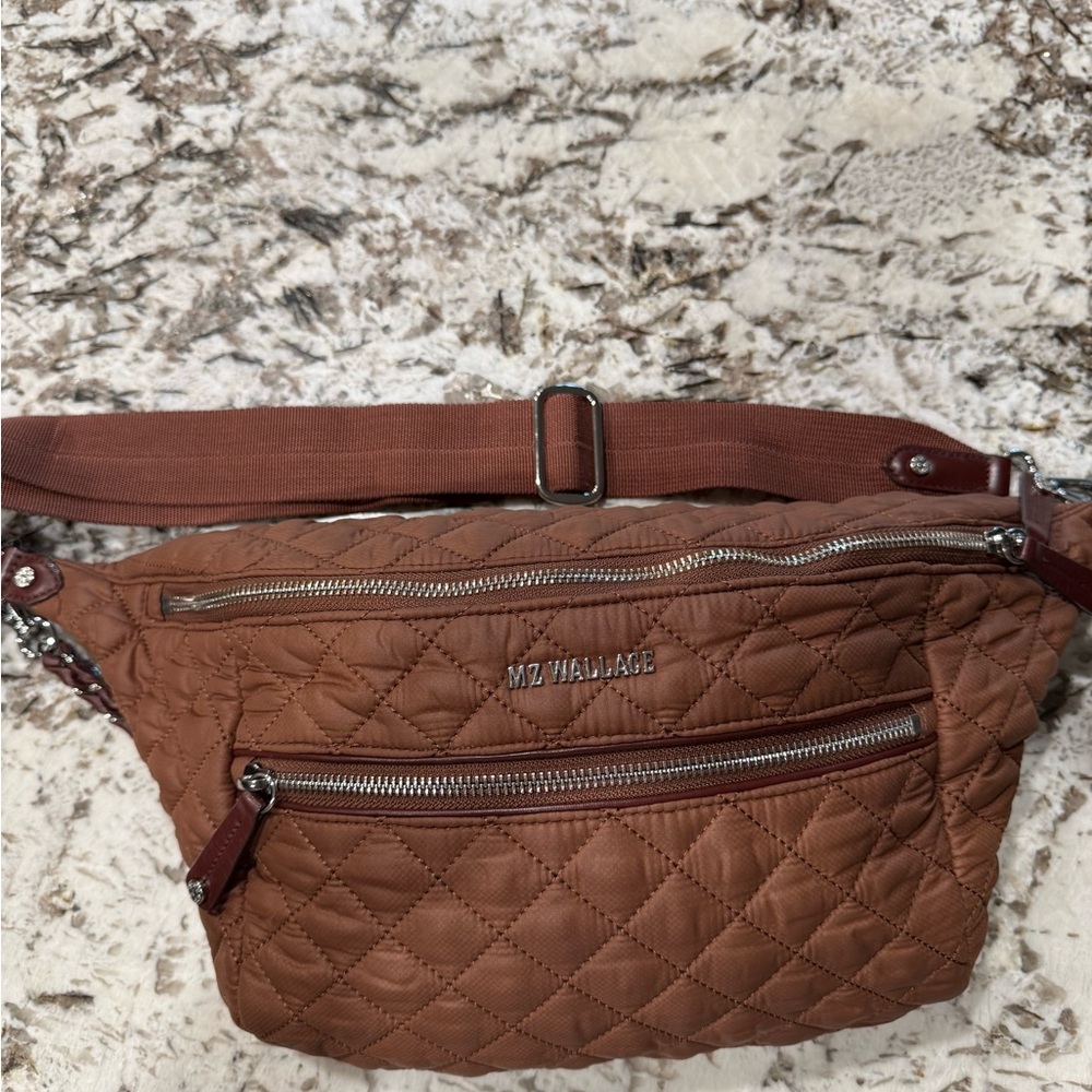 MZ Wallace Quilted Crossbody Bag in Brown